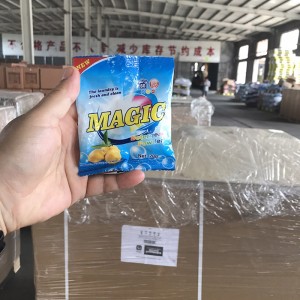 15g, 30g Magic Brand Pó de lavagem natural do fabricante líder de produtos de limpeza Detergente em pó limpador de pó branco Lavar à mão e à máquina para o mercado da África e Argélia