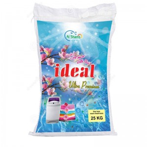 Venta al por mayor de la marca Ideal, bolsas a granel azules de 25 kg, detergente en polvo para lavar a mano, utilizado en agua dura y blanda con buena calidad, el mejor precio para el mercado de Sharjah