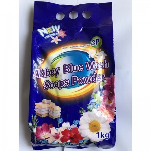 Abbey Blue Wash Ekologik toza detarjen kir yuvish kukuni issiq sotiladigan zavod narxi Gayana bozoriga kir yuvish kukuni sovun kukuni