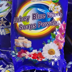 Abbey Blue Wash ידידותית לסביבה אבקת כביסה אבקת כביסה חמה למכירה מחיר מפעל כביסה אבקת סבון חומר ניקוי לשוק גיאנה