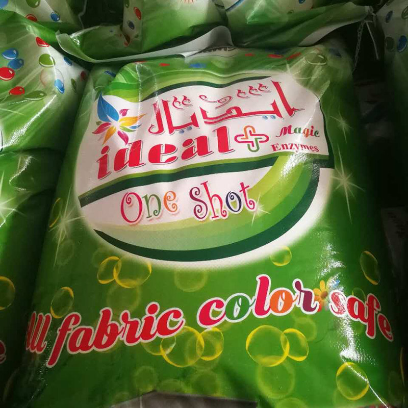 25 kg Bolsas ideales verdes a granel buen perfume detergente detergente en polvo jabón para lavar ropa en polvo con el mejor precio en el mercado de Sharjah para el medio ambiente y la salud