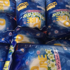 OEM brand PURE detergent factory wholesale 25kg Bulk laundry washing detergent powder remove stains very well used in cold and hot water to Oman market