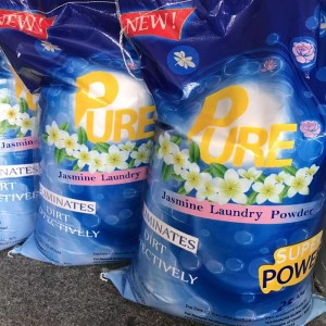 OEM brand PURE detergent factory wholesale 25kg Bulk laundry washing detergent powder remove stains very well used in cold and hot water to Oman market